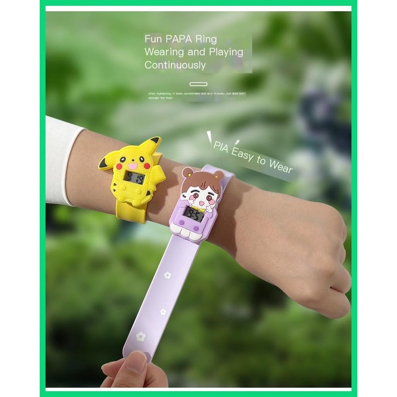 Đồng Hồ Điện Tử Đeo Tay Hoạt Hình Pikachu Bằng Silicone Có Giá Trị Cao Sáng Tạo Jinjiwvn Cho Trẻ Em