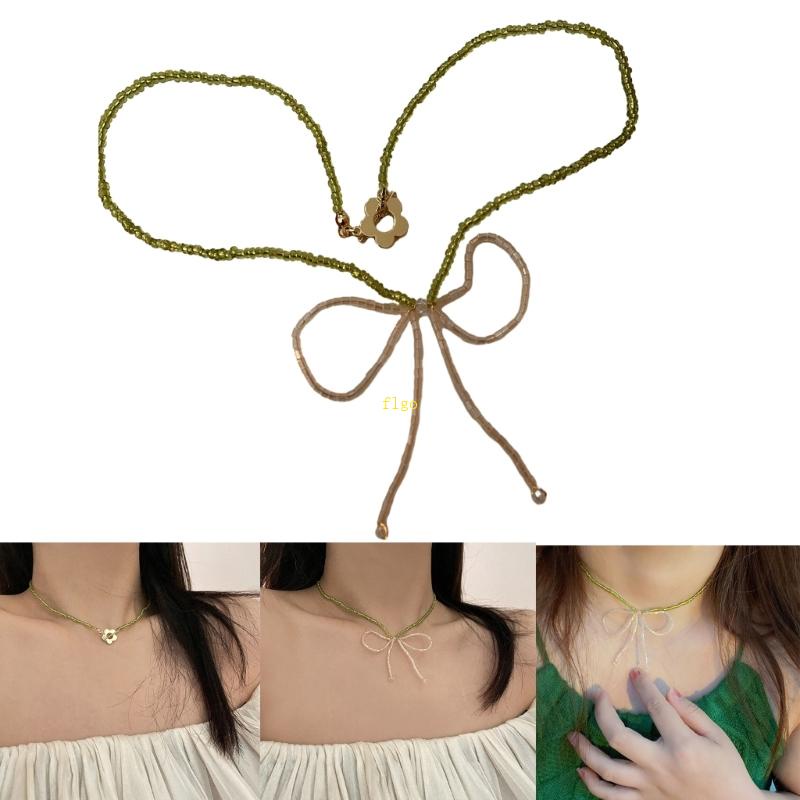 Flgo Vòng Cổ Mặt Nơ Acrylic Thanh Lịch Hợp Thời Trang Làm Phụ Kiện Trang Sức Sự Kiện Trang Trọng