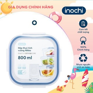 Hộp thuỷ tinh vuông Inochi - Nikko 800 ml