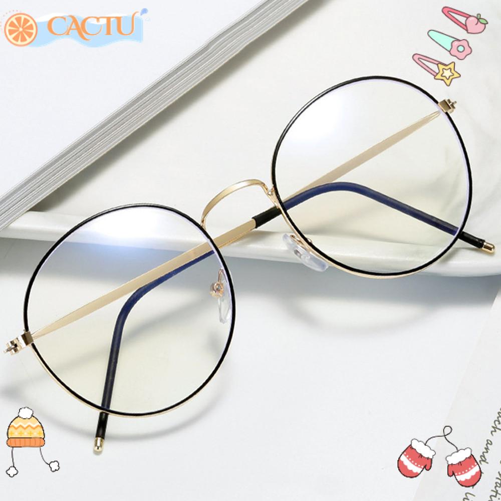 CACTU Kính Gọng Kim Loại Tròn Siêu Nhẹ Thời Trang
