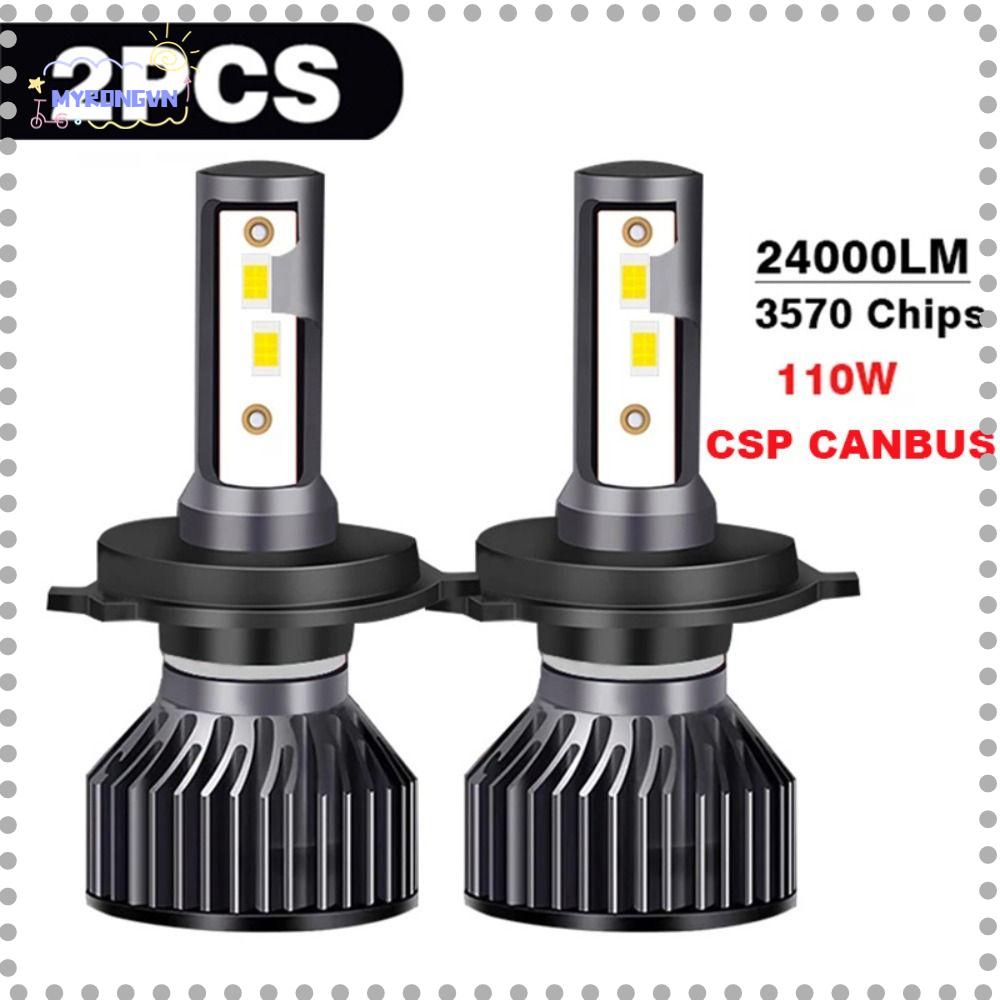 MYRONGVN Set 2 Bóng Đèn Pha Xe Hơi 12V 110W 24000LM 6000K