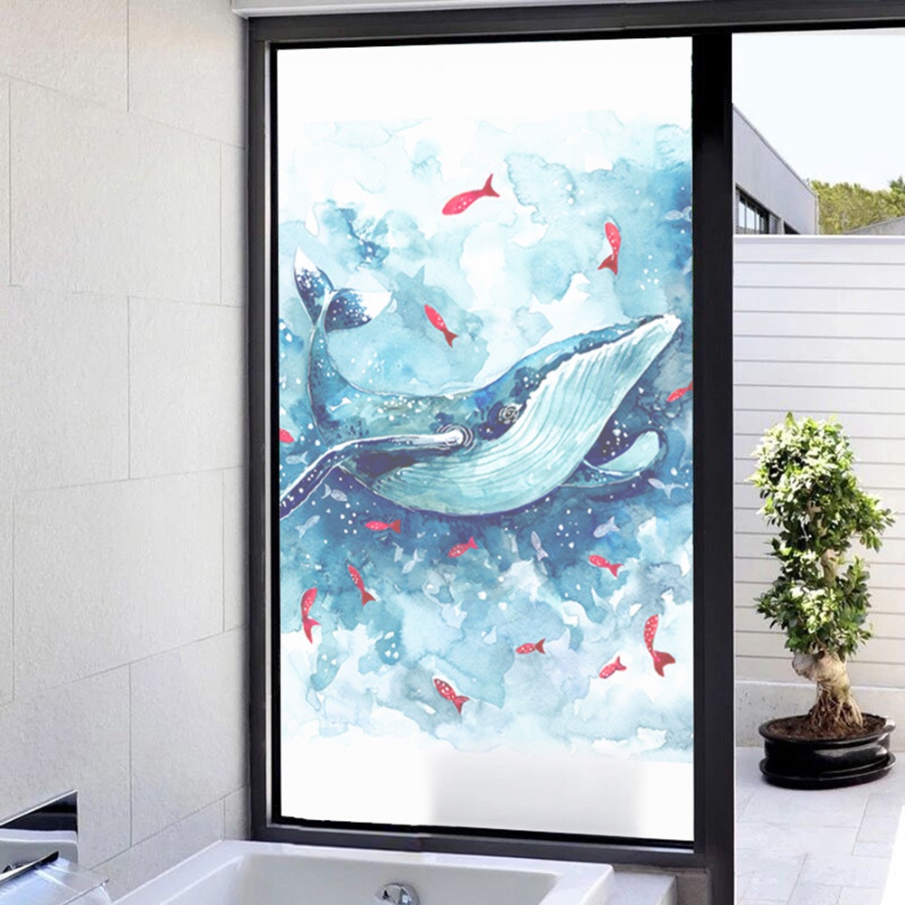 (Bất Ngờ) Phim Dán Cửa Sổ Thời Trang Không Keo Dán Hình Lưới Bắt Cá Voi / Dream Catcher Trang Trí