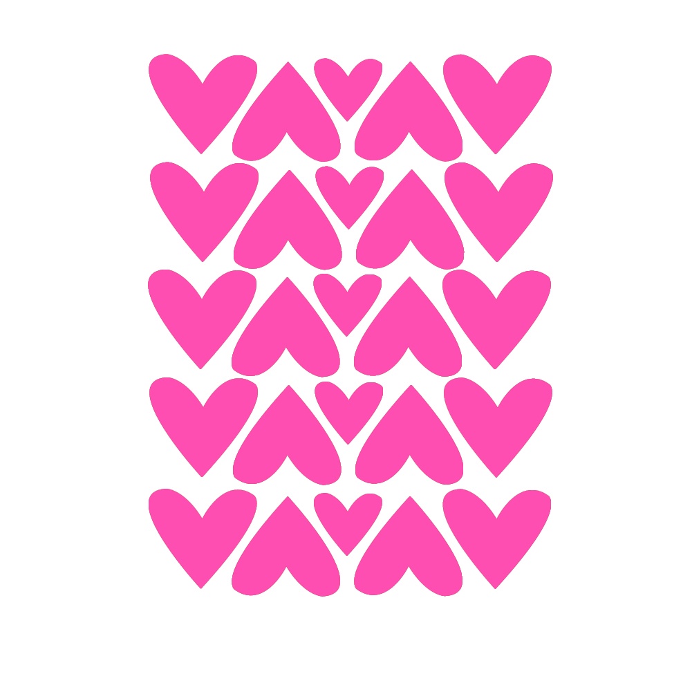 Bộ 25 Miếng Dán Tường Trang Trí Hình Trái Tim Tháo Rời Được