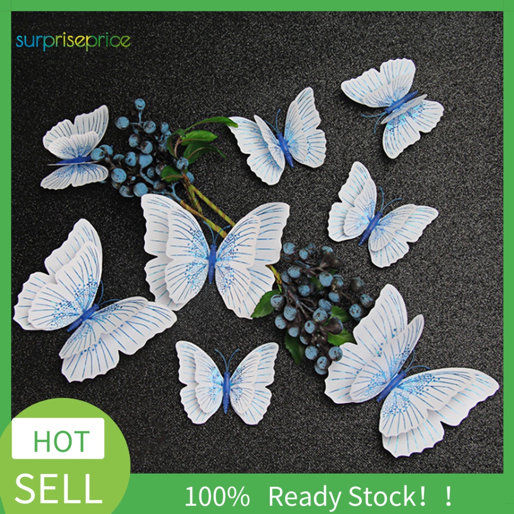 Set 12 Miếng Dán Tường Bằng PVC Hình Động Vật Bay 3D Đa Năng Có Thể Tháo Rời Cho Bé