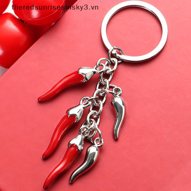 # # Móc Khóa Hình Quả Ớt Đỏ Mini Bằng Hợp Kim Thời Trang Sáng Tạo Phụ Kiện Móc Khóa Xe Hơi / Túi Xách