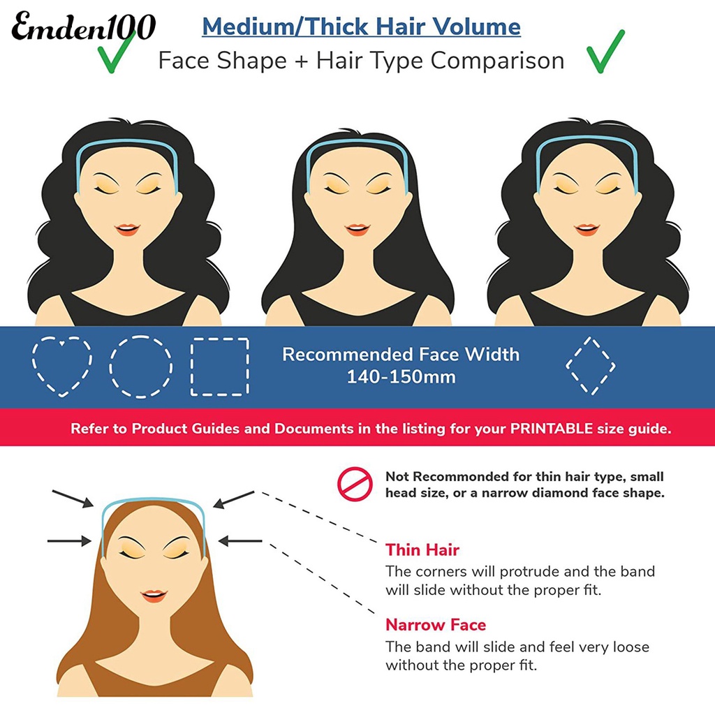 Bộ 2 Băng Đô Cài Tóc Hình Vuông Màu Trơn Không Làm Tổn Thương Tai Chắc Chắn Cố Định Thời Trang