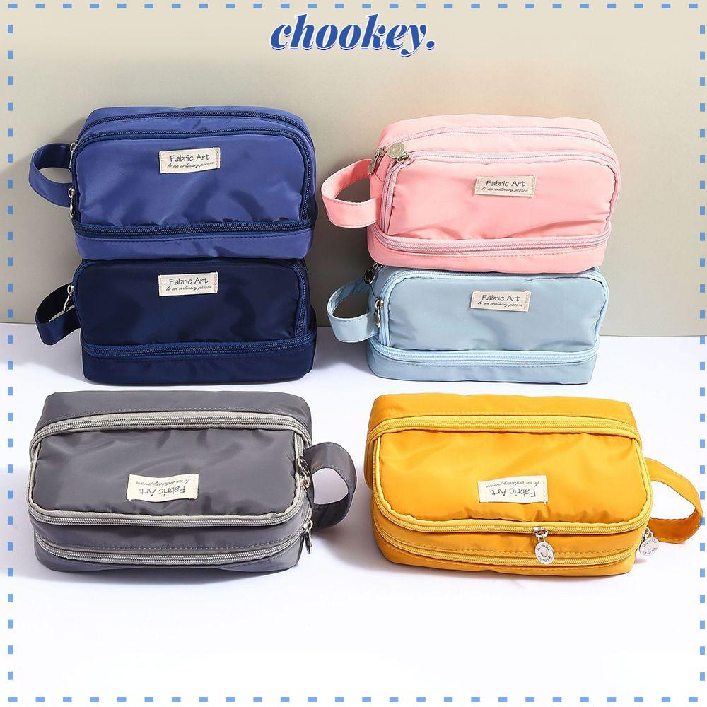 CHOOKEY Túi Đựng Bút Bằng Vải Canvas Dễ Thương Sức Chứa Lớn