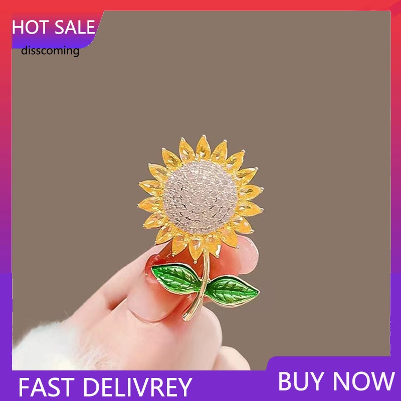 Áo Thun In Hình SL SL SL Thời Trang Năng Động| Trâm Cài Áo Hình Hoa Hướng Dương Đính Đá Zircon Siêu Lấp Lánh