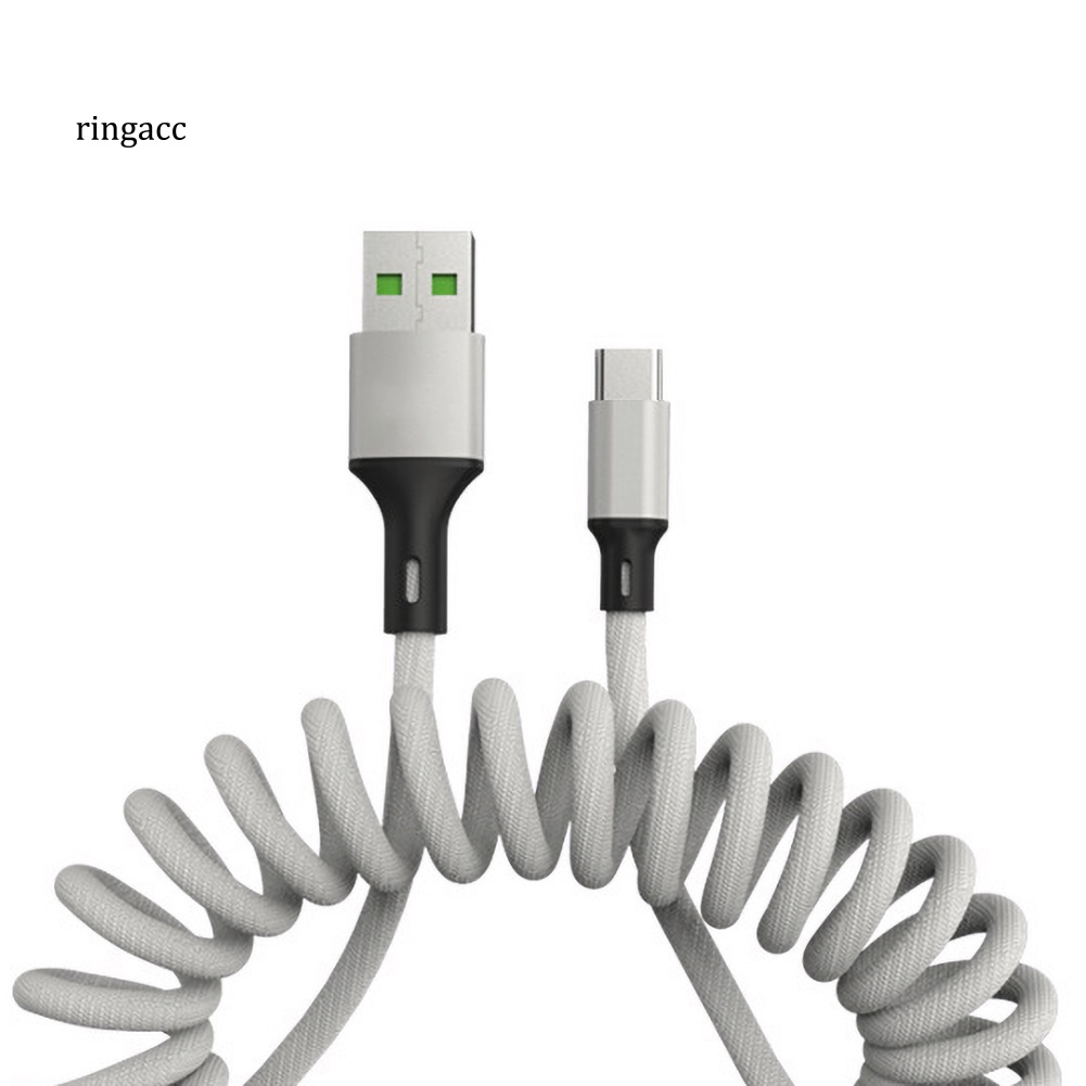 Cáp Sạc Nhanh Micro USB Type-C 5A Lò Xo Cho Điện Thoại