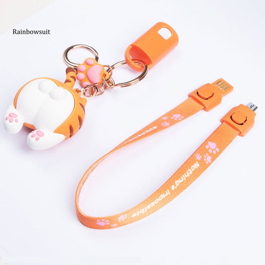 Dây Cáp Sạc Micro USB Type-C 8Pin 3 Trong 1 Siêu Bền Thiết Kế Móc Khóa Tiện Dụng Cho Android