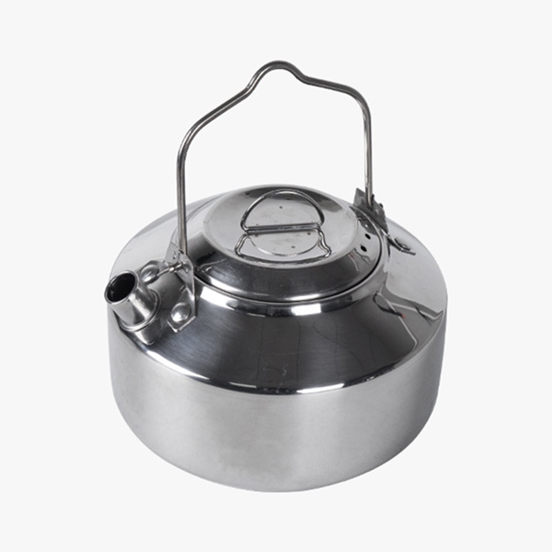 Ấm Đun Nước 1L Bằng Thép Không Gỉ Có Tay Cầm Tiện Dụng Mang Theo Du Lịch Cắm Trại
