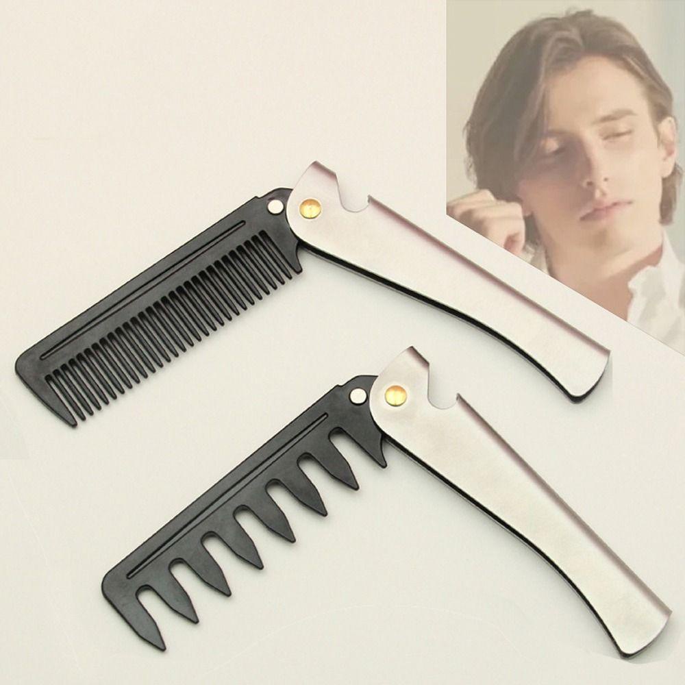 Lược Chải Tóc Tạo Kiểu Răng Thưa Bằng Thép Không Gỉ Cho Nam