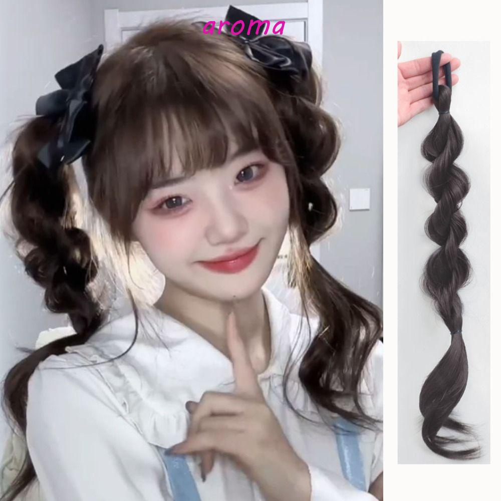 Bím Tóc Giả Bằng Sợi Tổng Hợp Màu Nâu Tự Nhiên Dành Cho Nữ