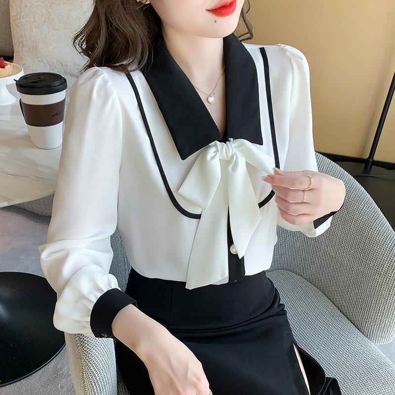 Áo Sơ Mi Chiffon Phối Nơ Thời Trang Công Sở Cao Cấp Dành Cho Nữ