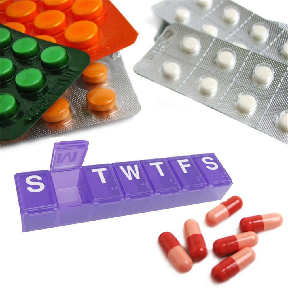 SOFTNESS Hộp Đựng Thuốc 7Days Sức Chứa Lớn Bằng Nhựa Chống Ẩm Mốc Hàng Tuần Mang Đi Du Lịch