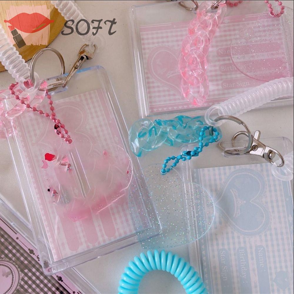 SOFTNESS Set 2 Bao Đựng Thẻ ID / Điện Thoại Bằng Nhựa Trong Suốt Cho Học Sinh