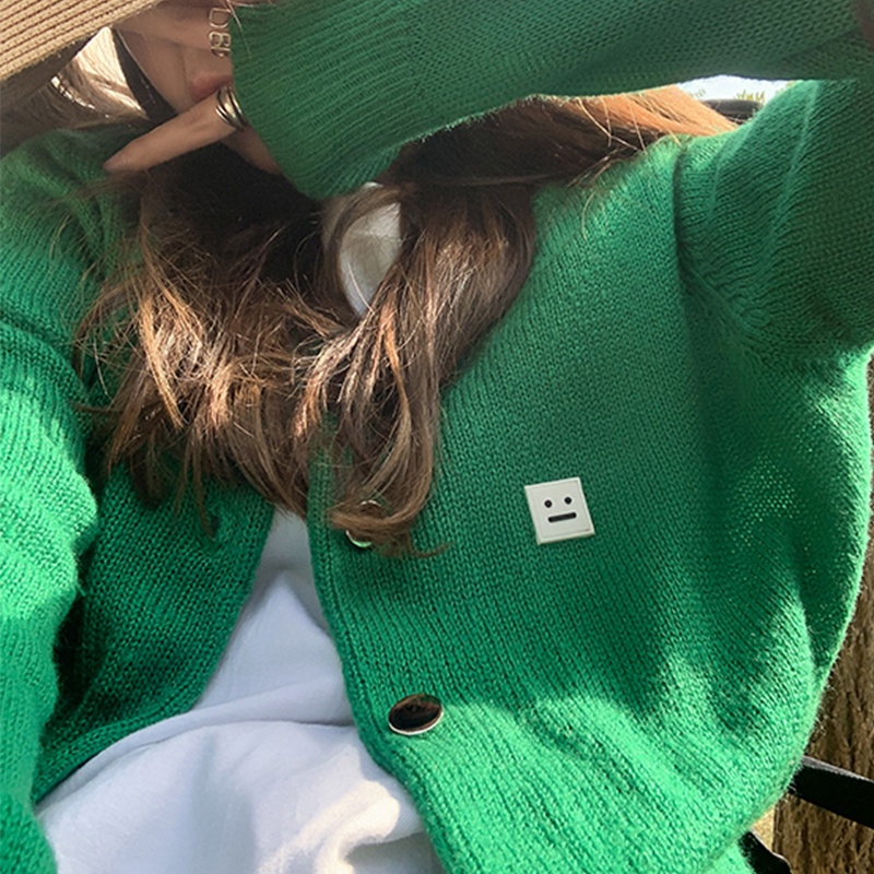 Áo Khoác cardigan Dệt Kim Tay Dài Dáng Rộng Phong Cách Hàn Quốc Thời Trang Thu Đông Mới