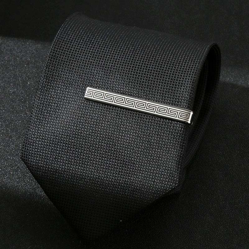 Kẹp Cà Vạt Dáng Chữ g Màu Đen Phong Cách Doanh Nhân Thời Trang Cao Cấp Cho Nam