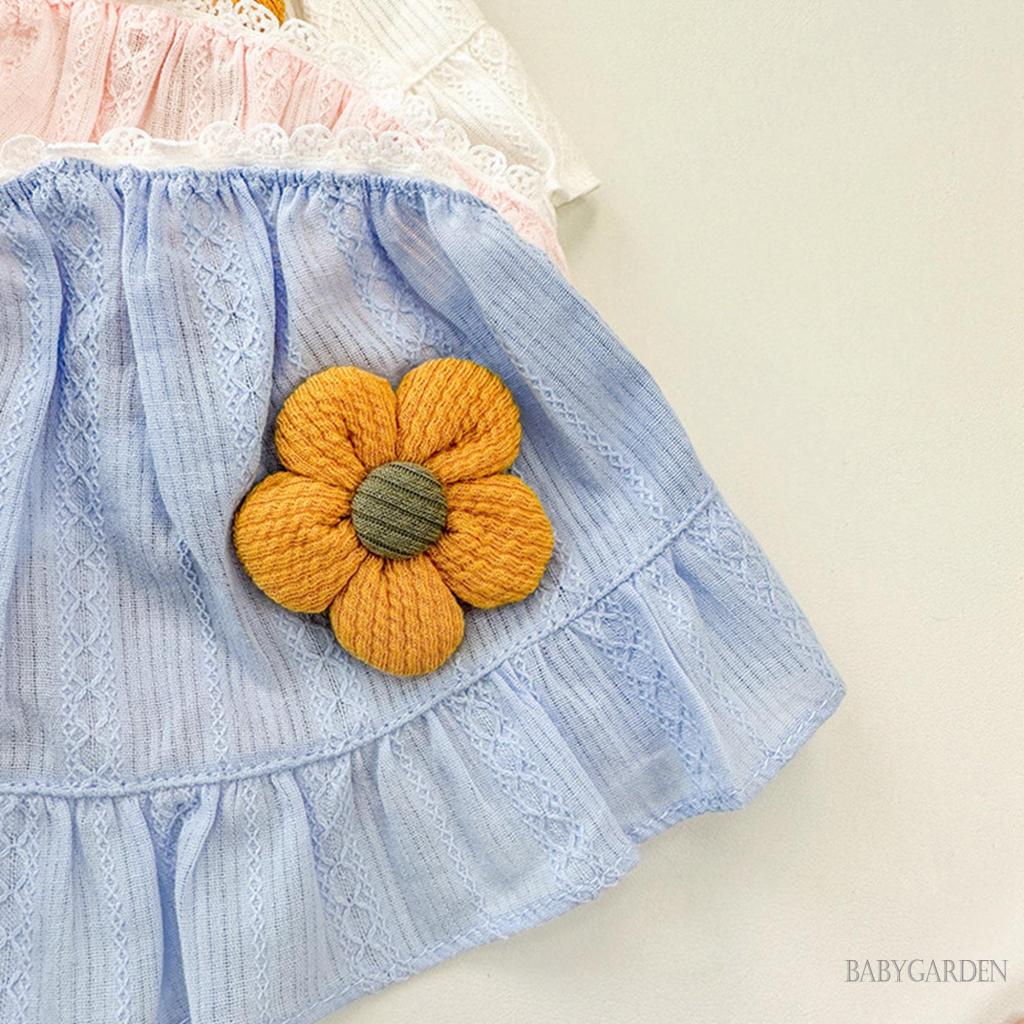 Mũ Beanie Chống Nắng Thoáng Khí Trang Trí Hoa Cho Bé Gái 2-15 Tháng Tuổi