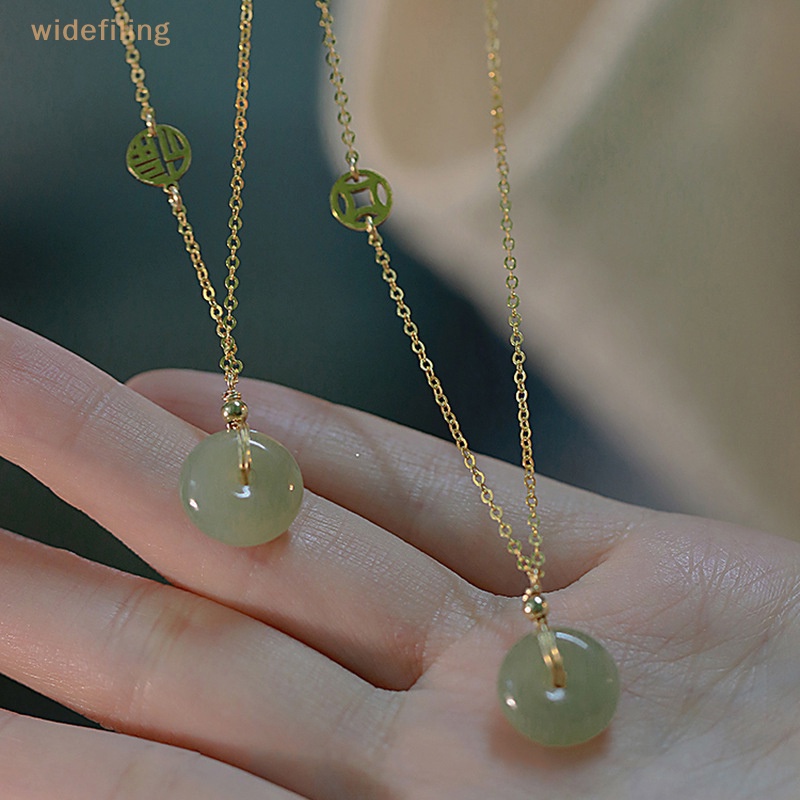 Vòng cổ Mặt Ngọc Bích Hetian Phong Cách Đơn Giản Thanh Lịch Thời Trang