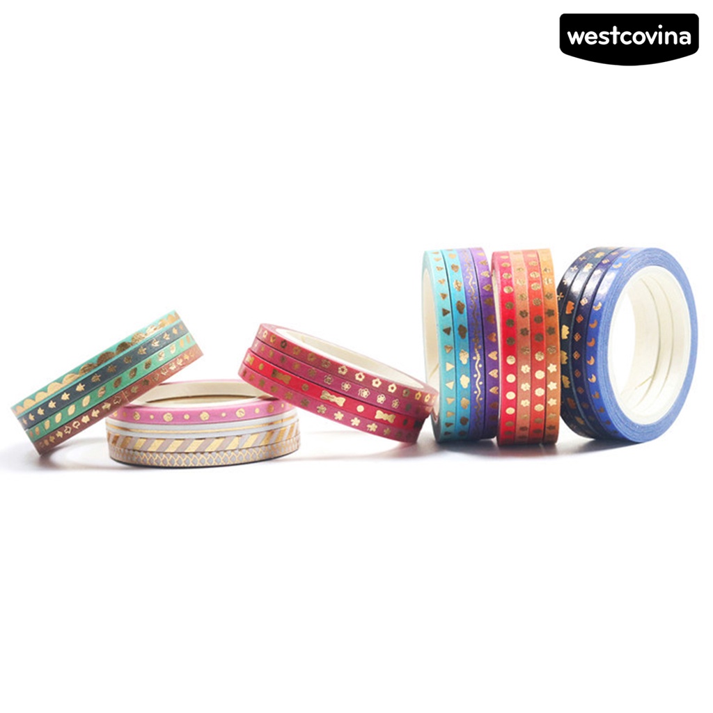 [WSTN]✎Set 24 Cuộn Băng Dính Washi Hình Ngôi Sao / Trái Tim / Mặt Trăng