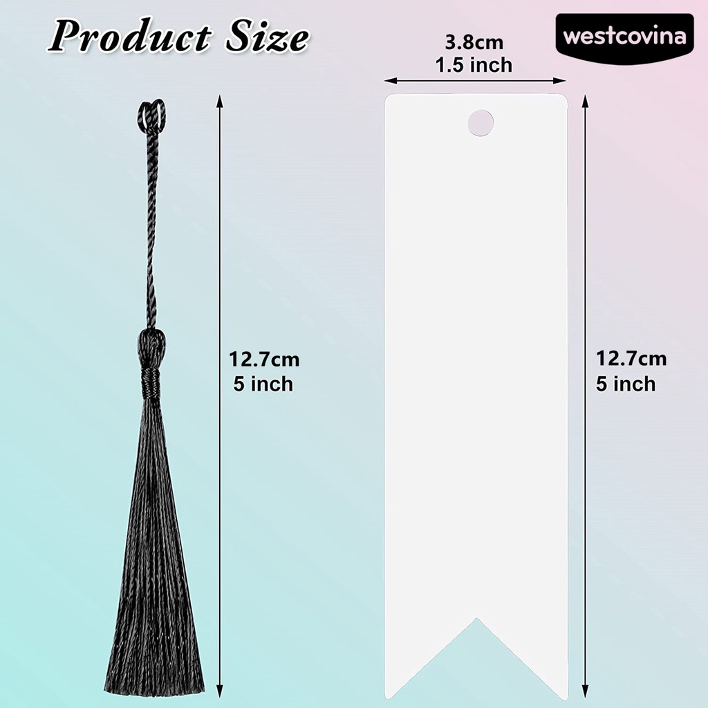 [WSTN]✎1 Bộ Đánh Dấu Sách Bằng Acrylic Trong Suốt Nhiều Màu Sắc Tua Rua Chưa Hoàn Thành