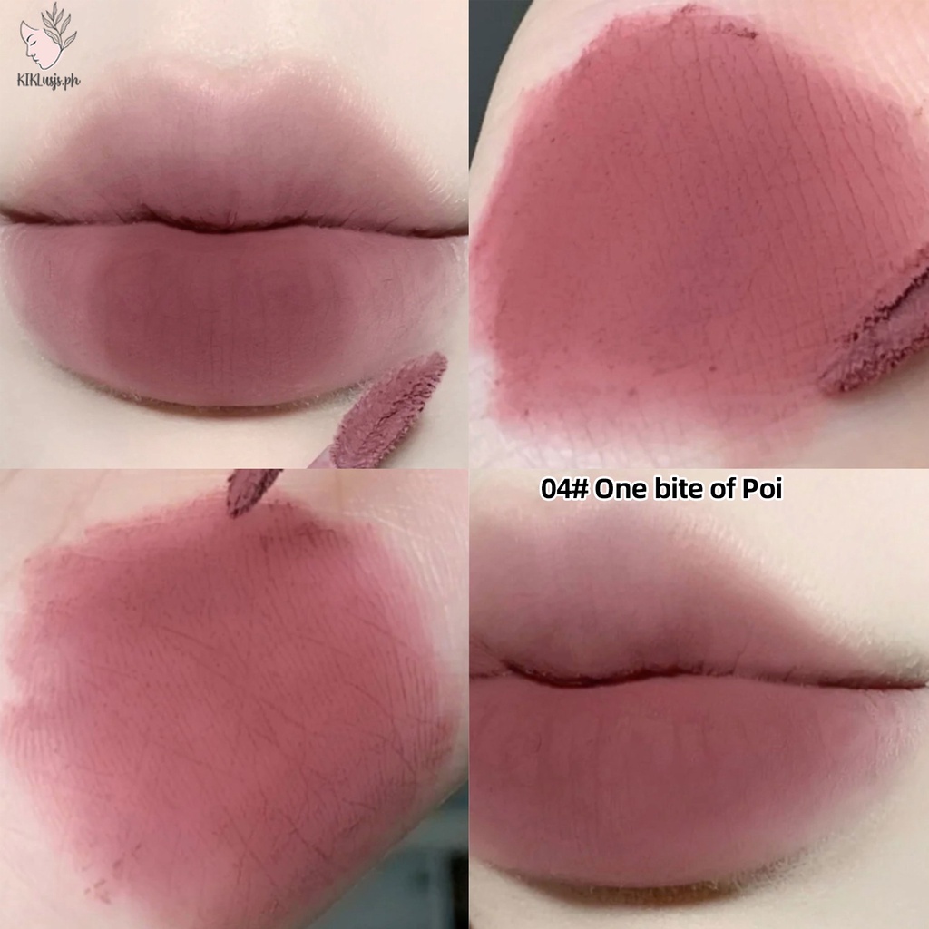 Son Môi Màu Đỏ Dâu Tây Bùn Đất Sét Mịn Màng Trang Điểm Chống Nước Lâu Trôi