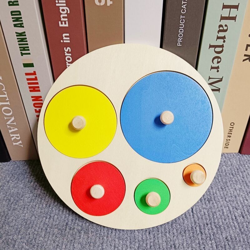 Bộ Đồ Chơi Xếp Hình Học Montessori Hình Tròn Giúp Trẻ Nhận Biết Trí Thông Minh