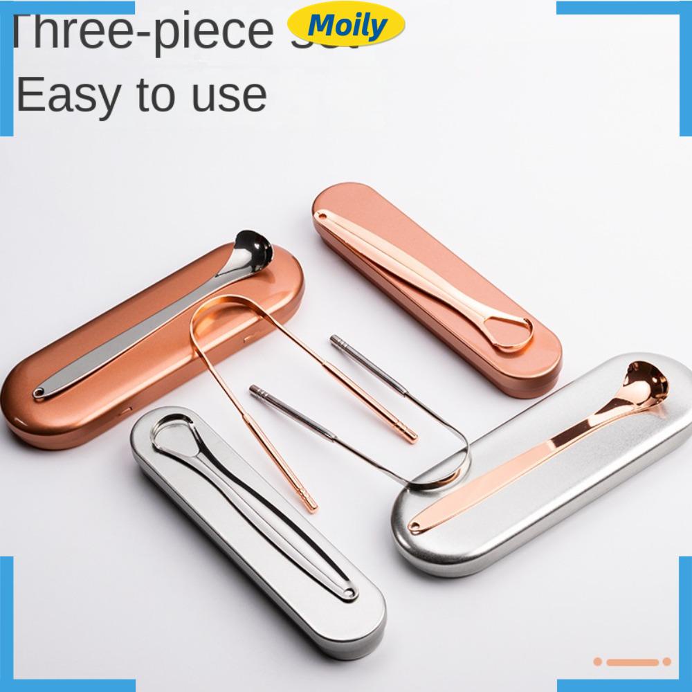 MOILYVN Set 3 Dụng Cụ Nạo Làm Sạch Lưỡi Chăm Sóc Răng Miệng Cho Nữ