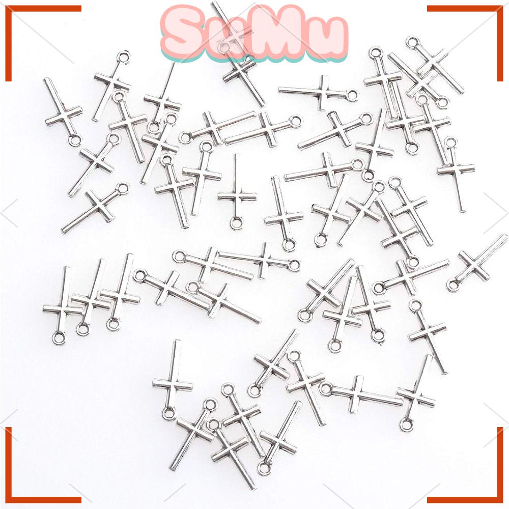 SUMU Set 200 Mặt Dây Chuyền Bạc Hình Thánh Giá Kích Thước 14x30mm
