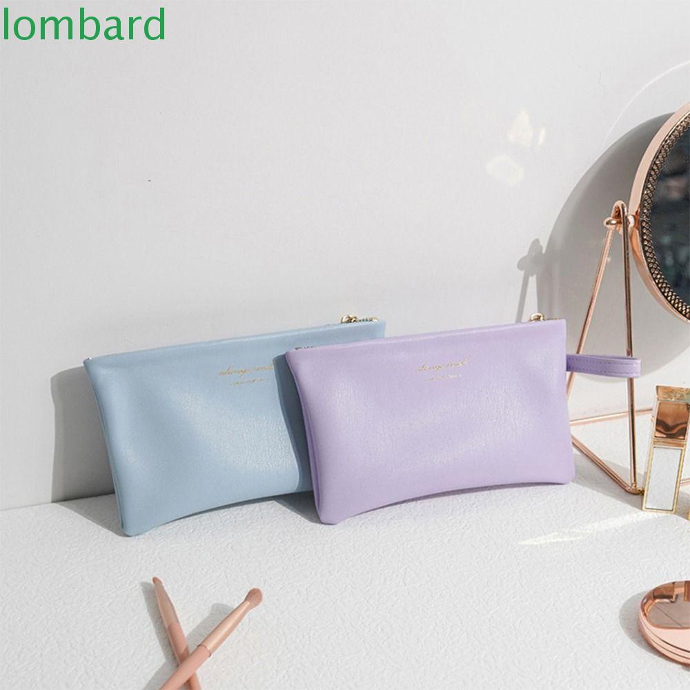 LOMBARD Túi Đựng Mỹ Phẩm / Son Môi / Đồ Trang Điểm Có Khóa Kéo Thời Trang Thanh Lịch Dành Cho Bạn Nữ