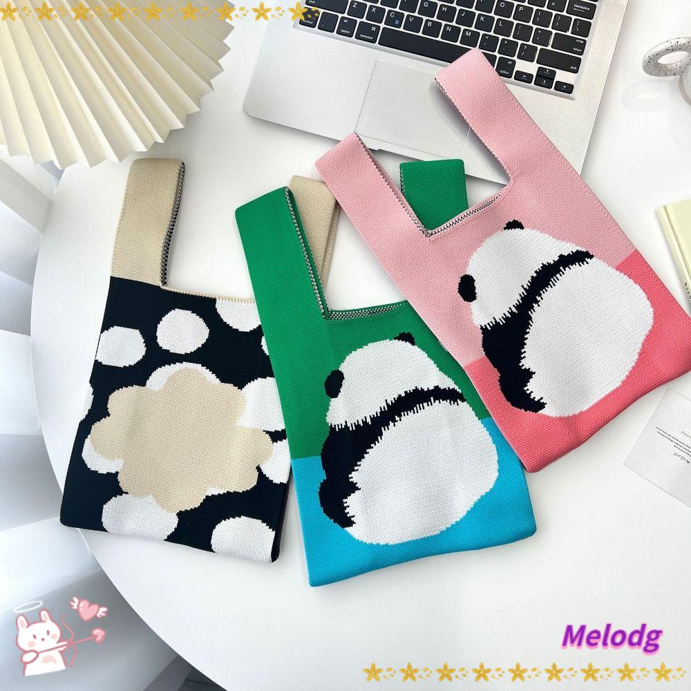 MELODG Túi Tote Đan Tay Thắt Nút Có Thể Tái Sử Dụng Nhiều Lần