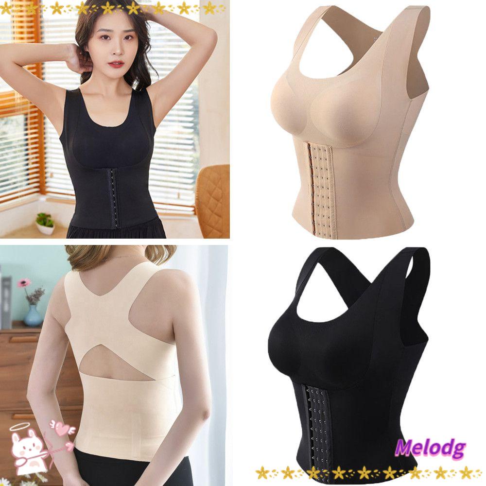 MELODG Áo Lót Vòng Móc Có Đệm Nâng Ngực Không Đường May Điều Chỉnh Được