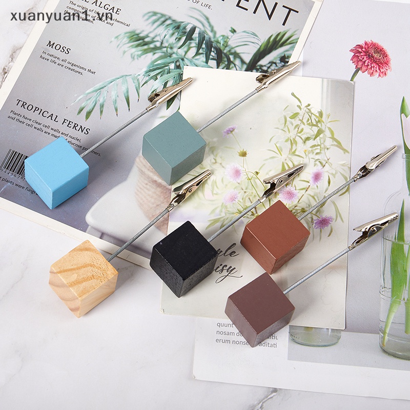 Giá Đỡ Kẹp Ảnh Để Bàn Bằng Gỗ Và Kim Loại Kiểu Dáng Vintage