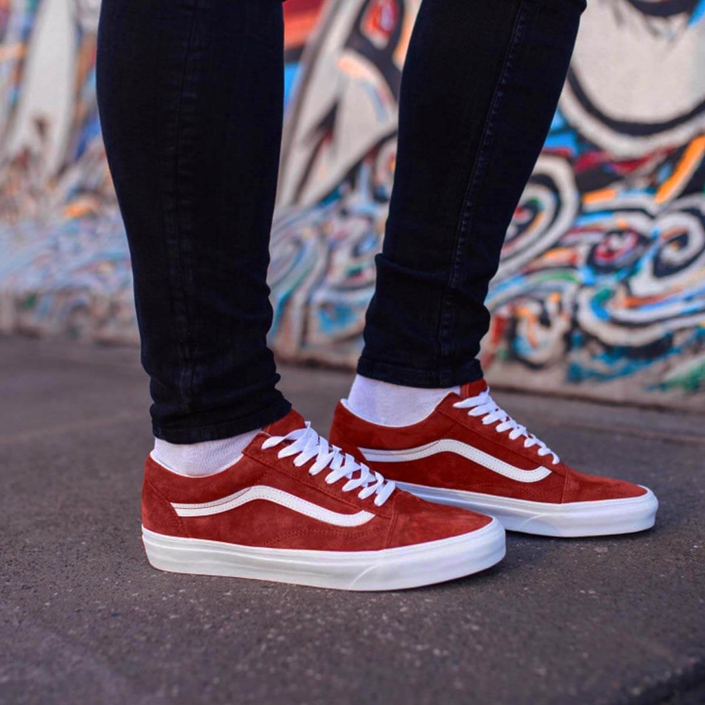 Giày Vans chính hãng Pig Suede Orange Scotchgard 3m