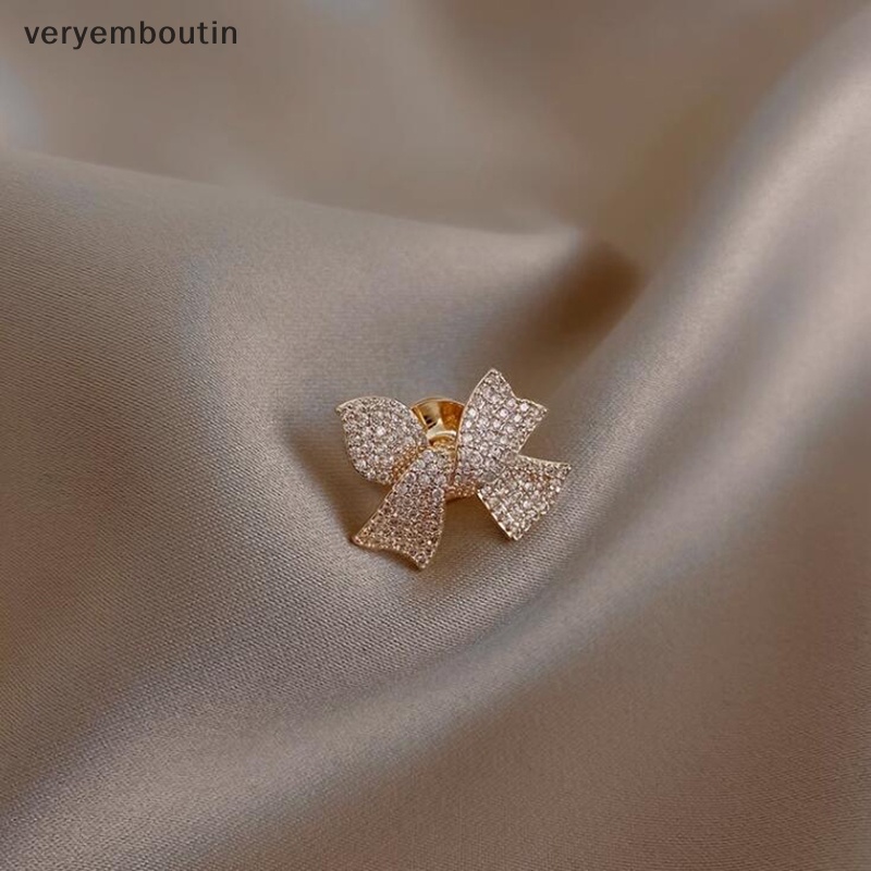 Ghim Cài Áo Hình Nơ Đính Đá Chống Ánh Sáng Thời Trang Cho Nữ