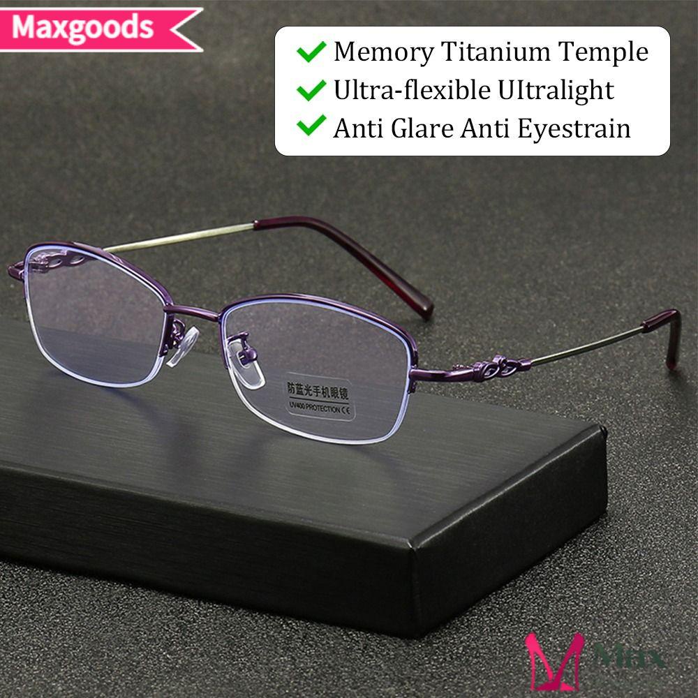 MAXG Kính Đọc Sách Nửa Gọng Chống Ánh Sáng Xanh Phong Cách Vintage