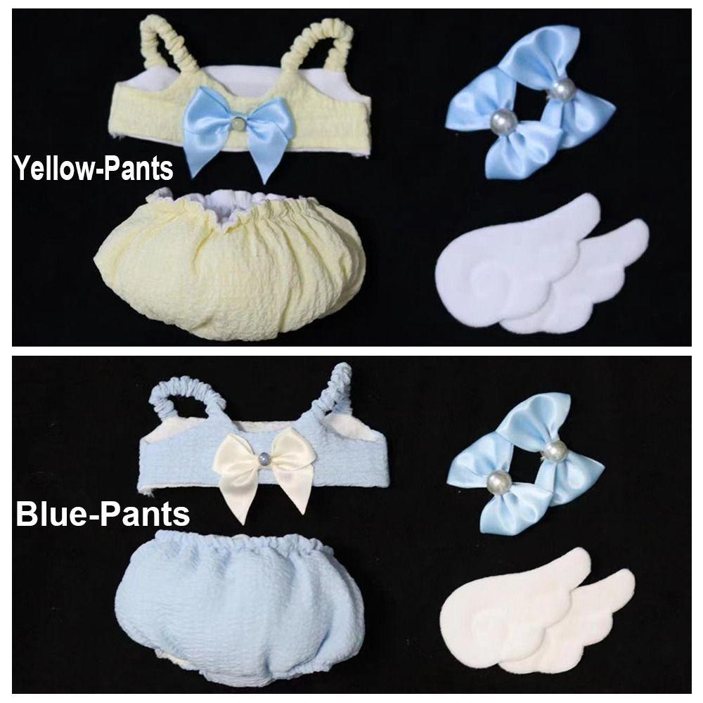 SUSANS Đầm Cotton 20cm Đính Nơ Màu Vàng / Xanh Dương Thay Thế Cho Búp Bê