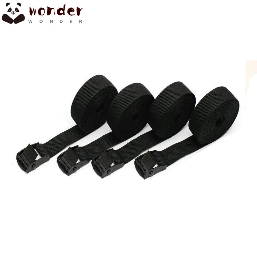 WONDER Bộ 4 Dây Đai Khóa Cố Định Hành Lý Màu Đen 3 * 1 "Bằng Polyester + Nylon Tùy Chỉnh Tiện Dụng