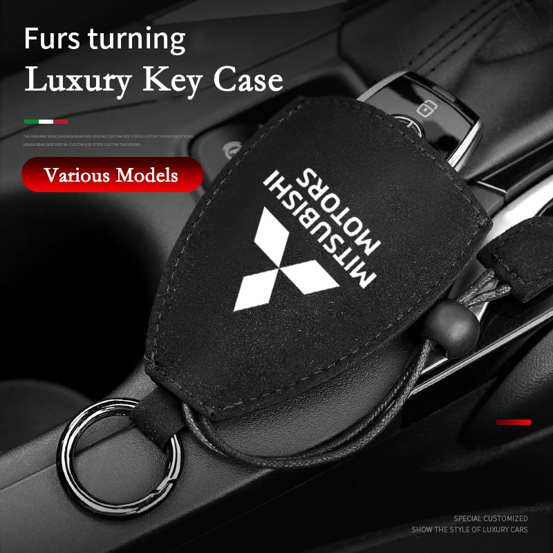 Vỏ Da Lộn Bảo Vệ Chìa Khóa Xe Hơi Mitsubishi Ralliart Mirage G4 Triton Xpander Pajero Lancer ASX Outlander Attrage