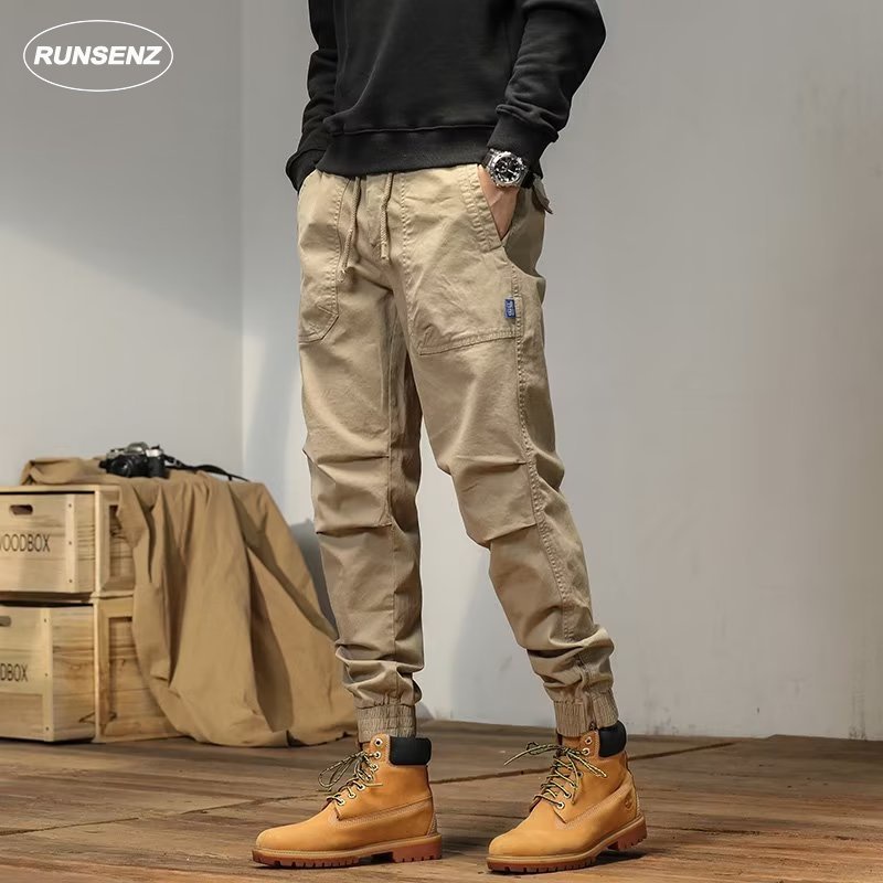 Quần Kaki Dài Dáng Ôm Cao Cấp Phối Túi Size M-5XL Phong Cách Mỹ Cổ Điển Thời Trang Cho Nam