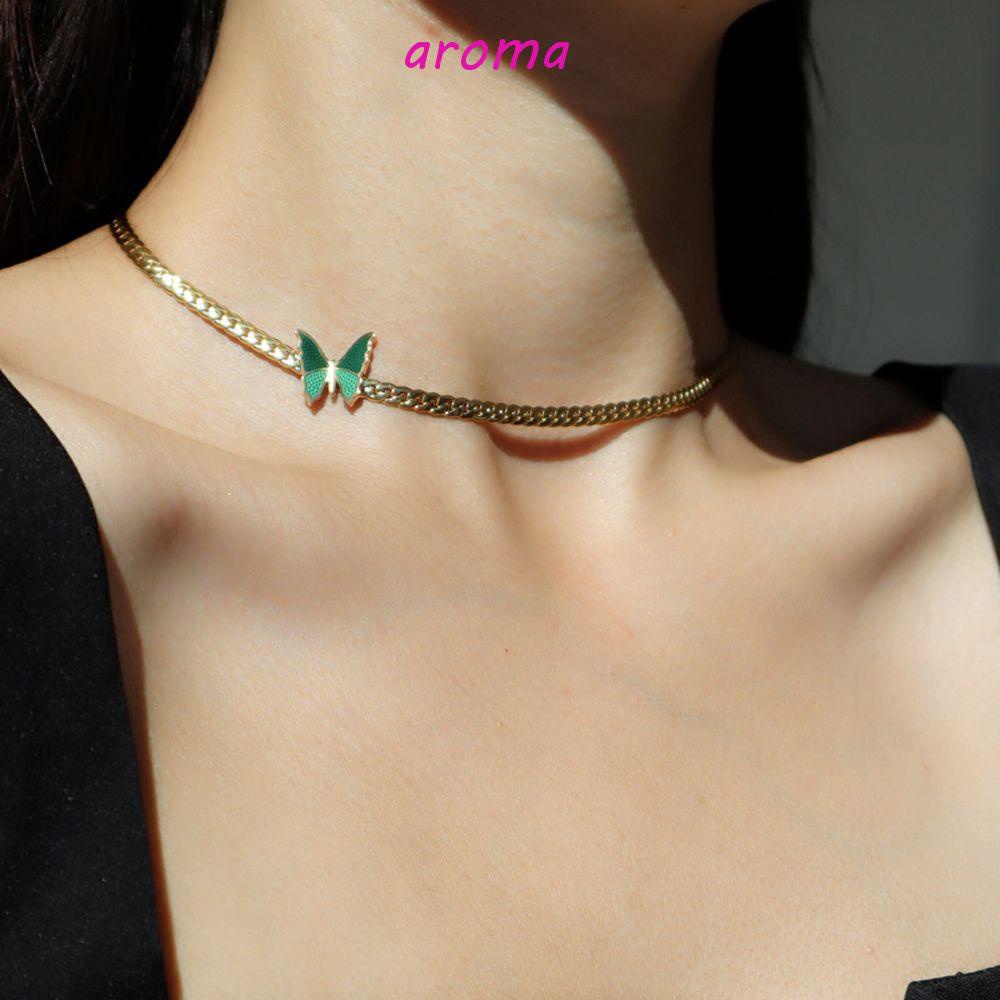AROMA Vòng cổ Choker Bằng Thép Không Gỉ Tráng Men Thời Trang Cho Nữ