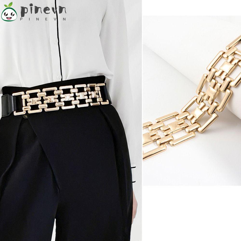 PINEVN Thắt Lưng Dây Xích Vàng Co Giãn Thời Trang