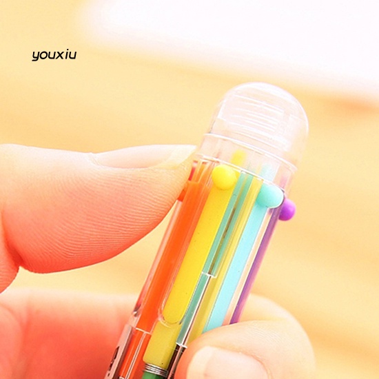 Xy * 6 màu bút bi mực dầu 0,5mm văn phòng trường học bút bi viết trơn
