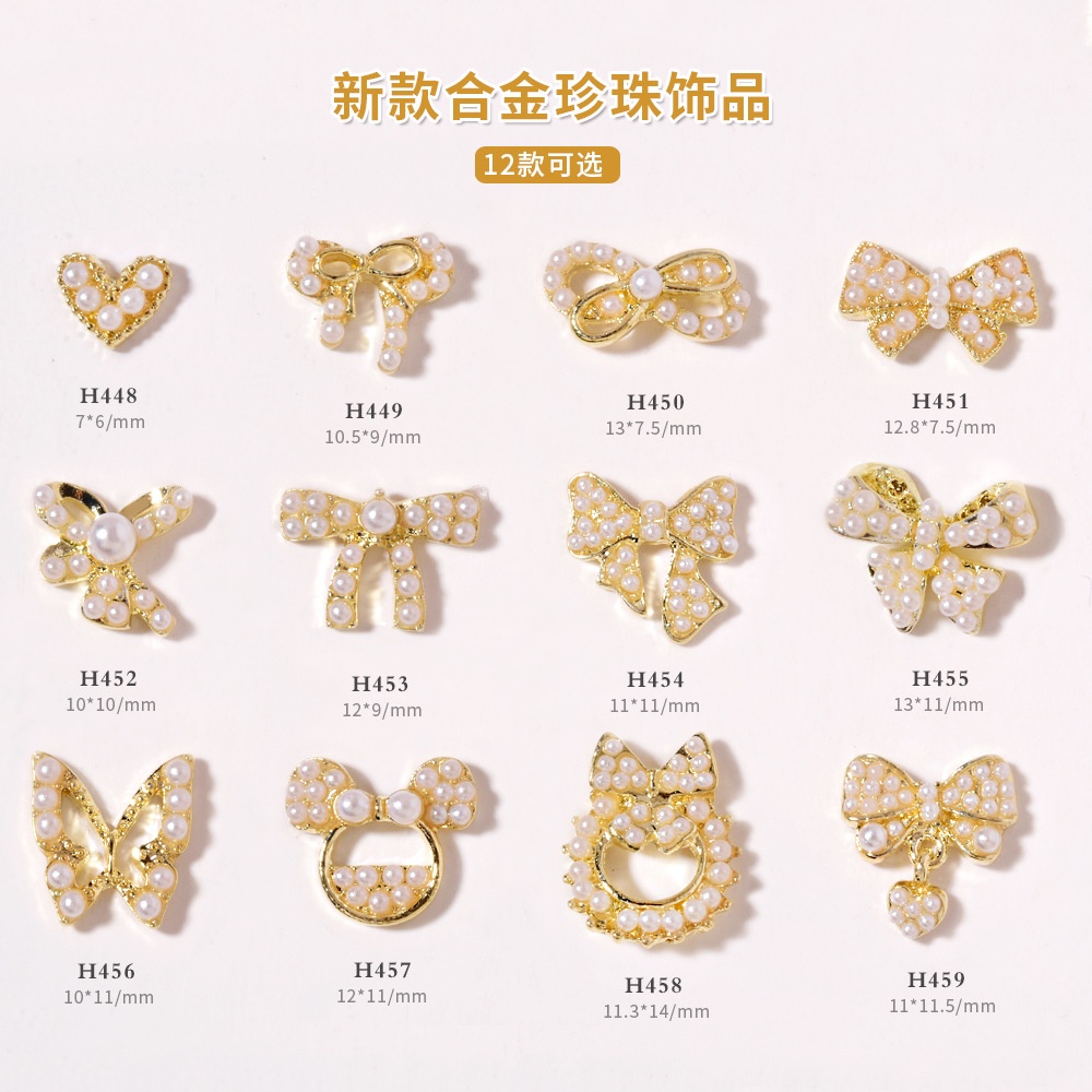 Phụ Kiện Trang Trí Móng Tay Hình Nơ Đính Đá Xinh Xắn