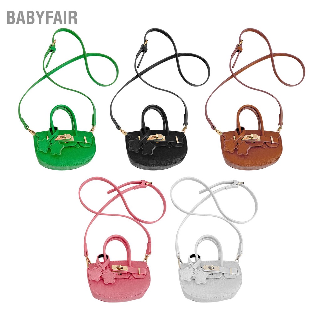 Babyfair Túi xách mini Messenger đeo vai bằng da PU có tay cầm trên cùng thời trang dễ thương