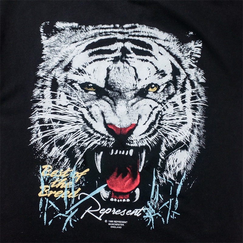 Áo Thun Tay Ngắn Rep88Res88Et88- In Hình Đầu Hổ Phong Cách vintage
