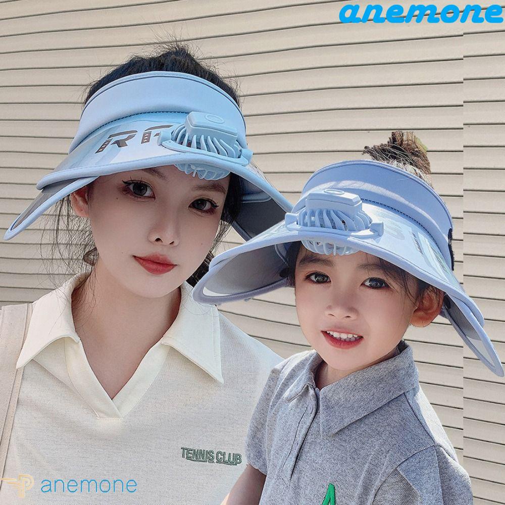 ANEMONE Mũ Lưỡi Trai Chống Nắng Kèm Quạt Điện Sạc USB Thời Trang Đi Biển Mùa Hè Cho Mẹ Và Bé