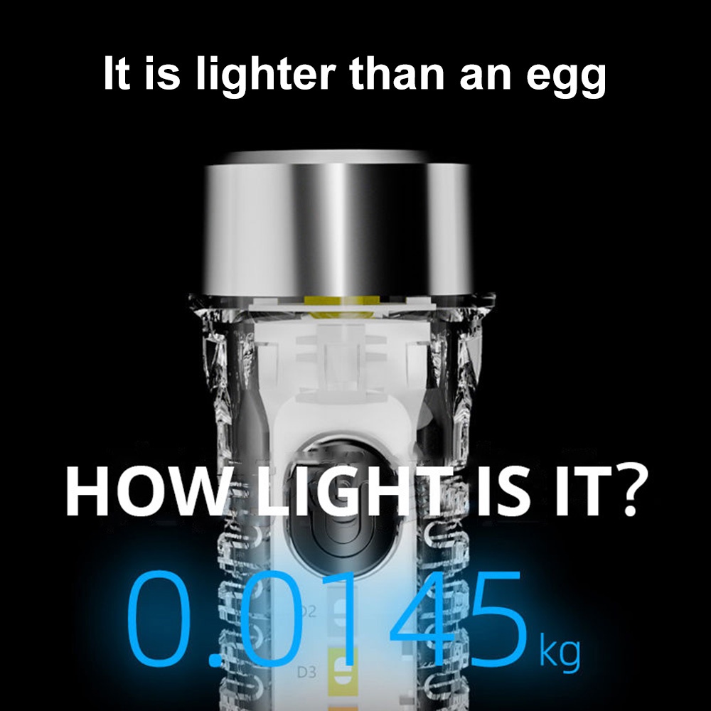 Móc Khóa Đèn Pin mini Ánh Sáng Xanh Đỏ Đa Năng Có Thể Sạc Lại