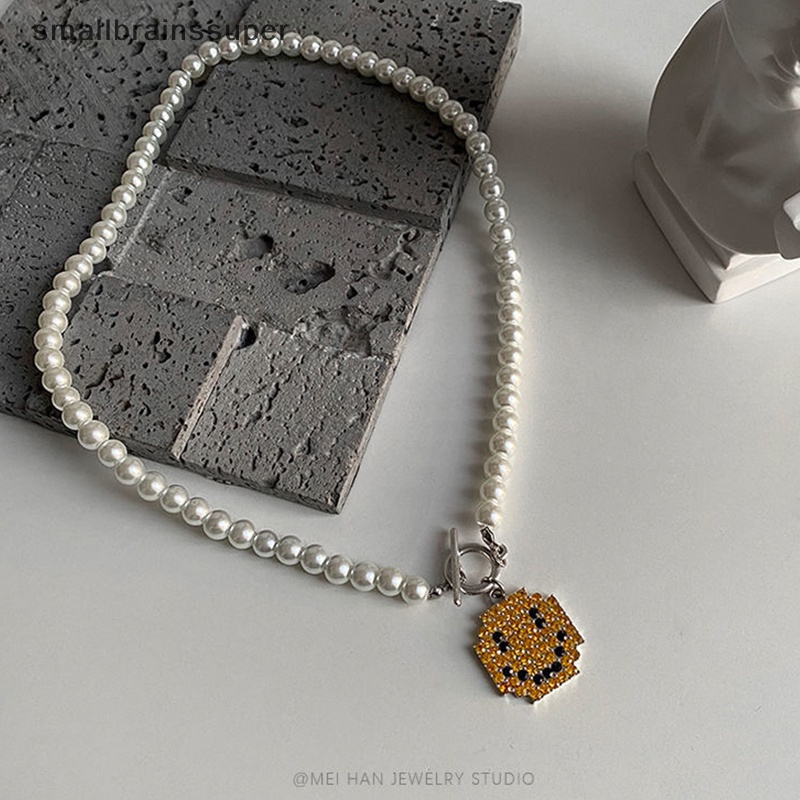 Vòng cổ Ngọc Trai Mặt Cười Đính Pha Lê Thời Trang Cho Nam Và Nữ SBS